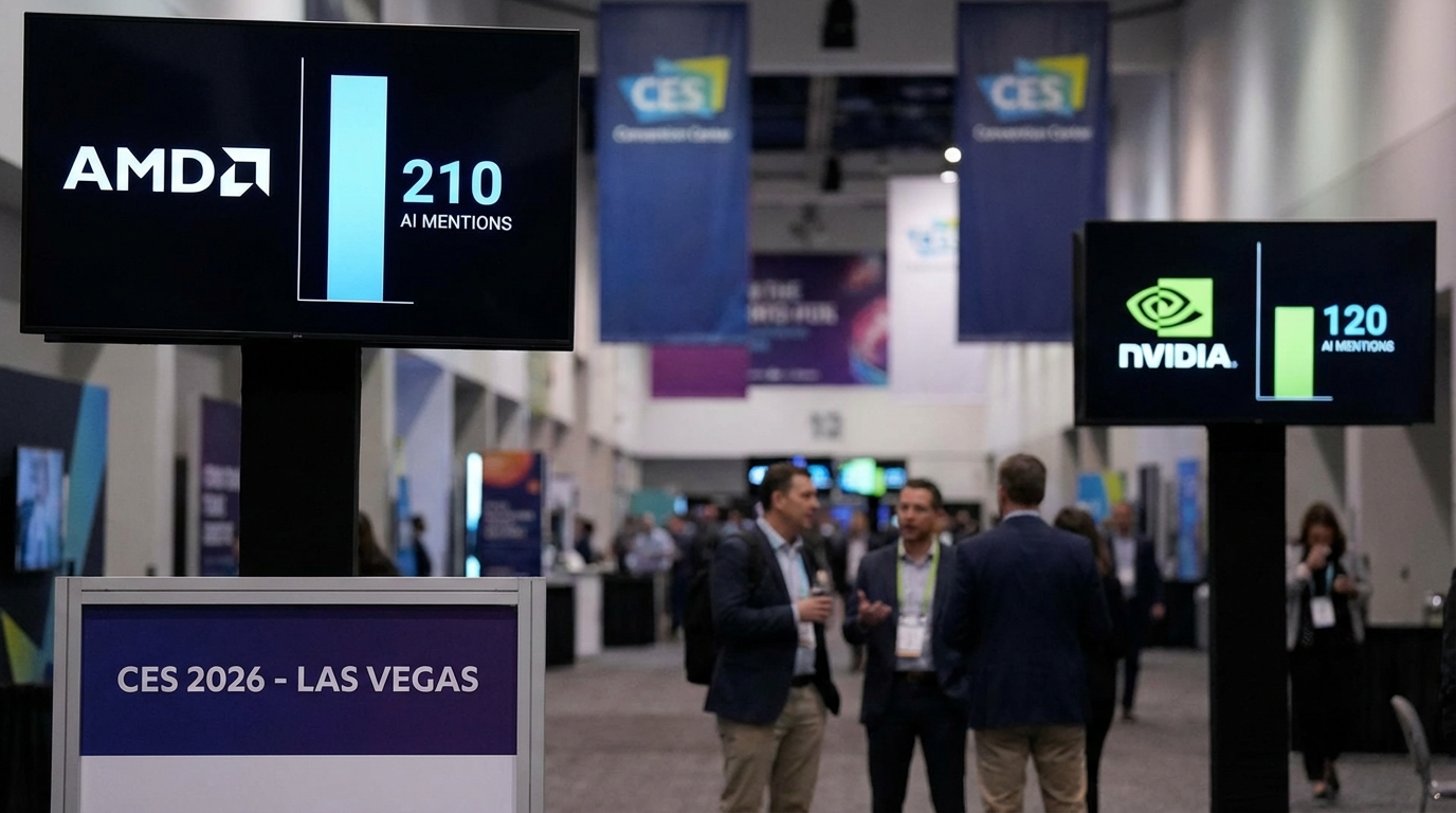 AMD одержала убедительную победу над Nvidia на CES 2026 по упоминаниям ИИ