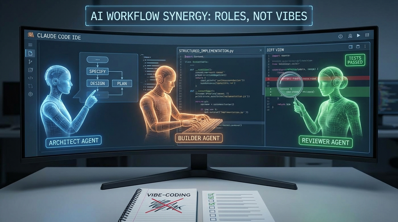 LLM: не просто единый «мозг», а синергия ролей. Как организовать AI-workflow в Claude Code и избежать вайб-коддинга