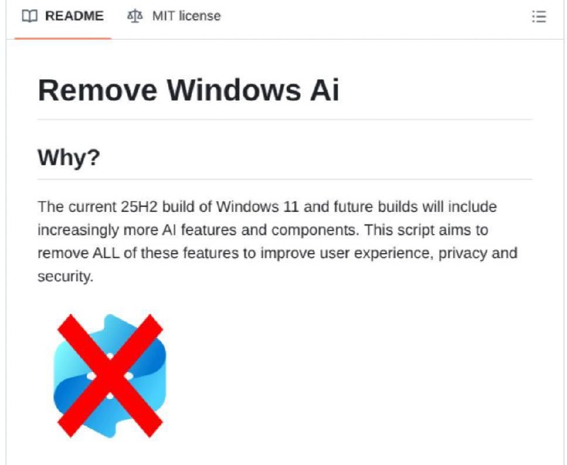 Энергия против ИИ: энтузиаст создал утилиту для отключения AI в Windows 11