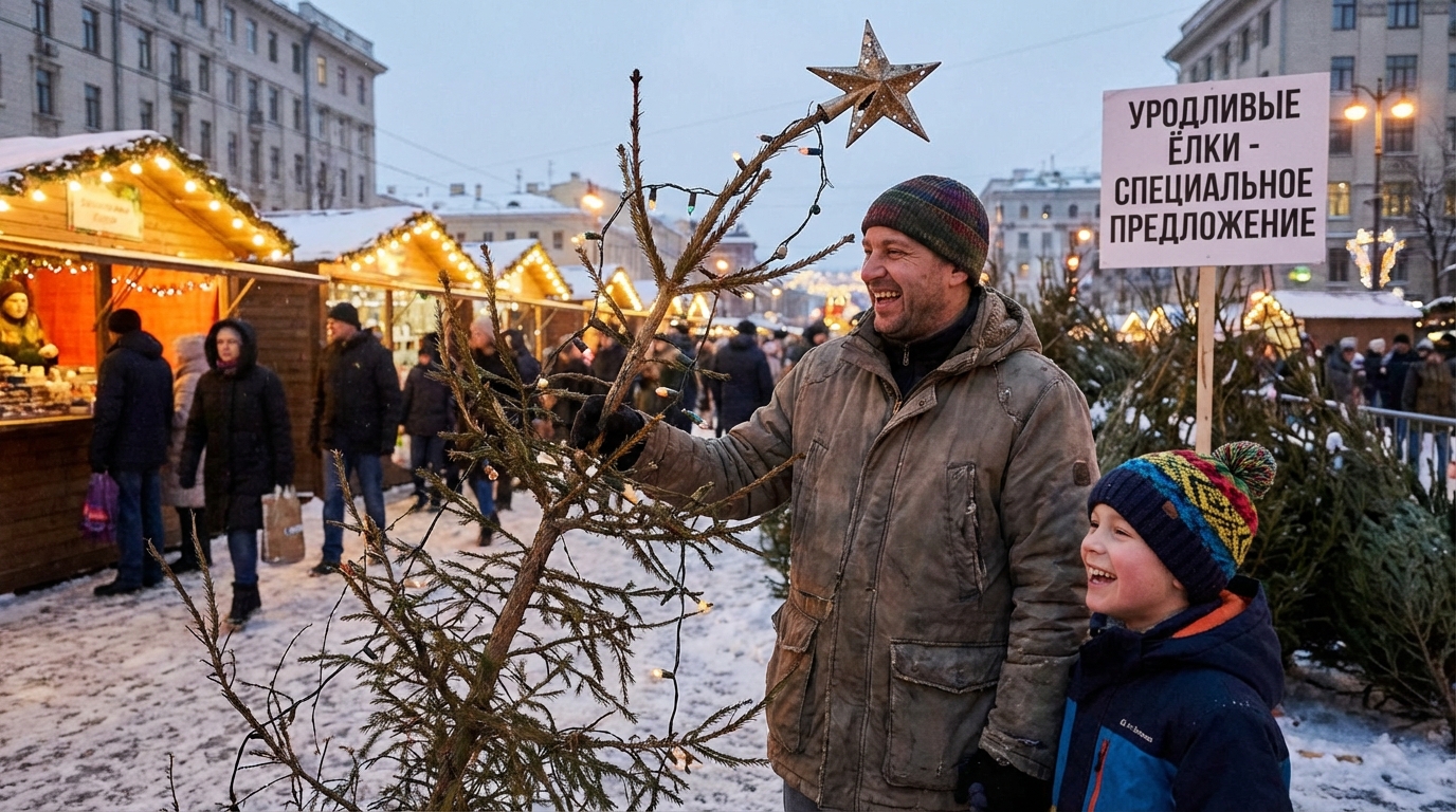 Отец с сыном создали уникальную новогоднюю традицию поиска самой уродливой ёлки